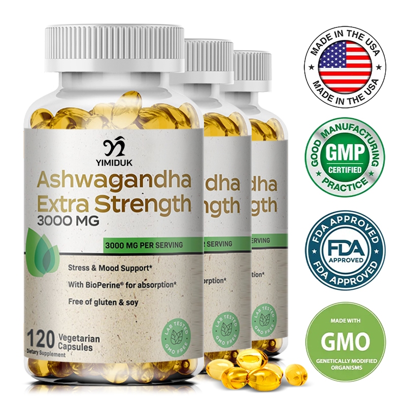 Ashwagandha Extra Strength Capsules 3000mg, Strength & Stamina Support, Boost Mood & Energy & Absorp