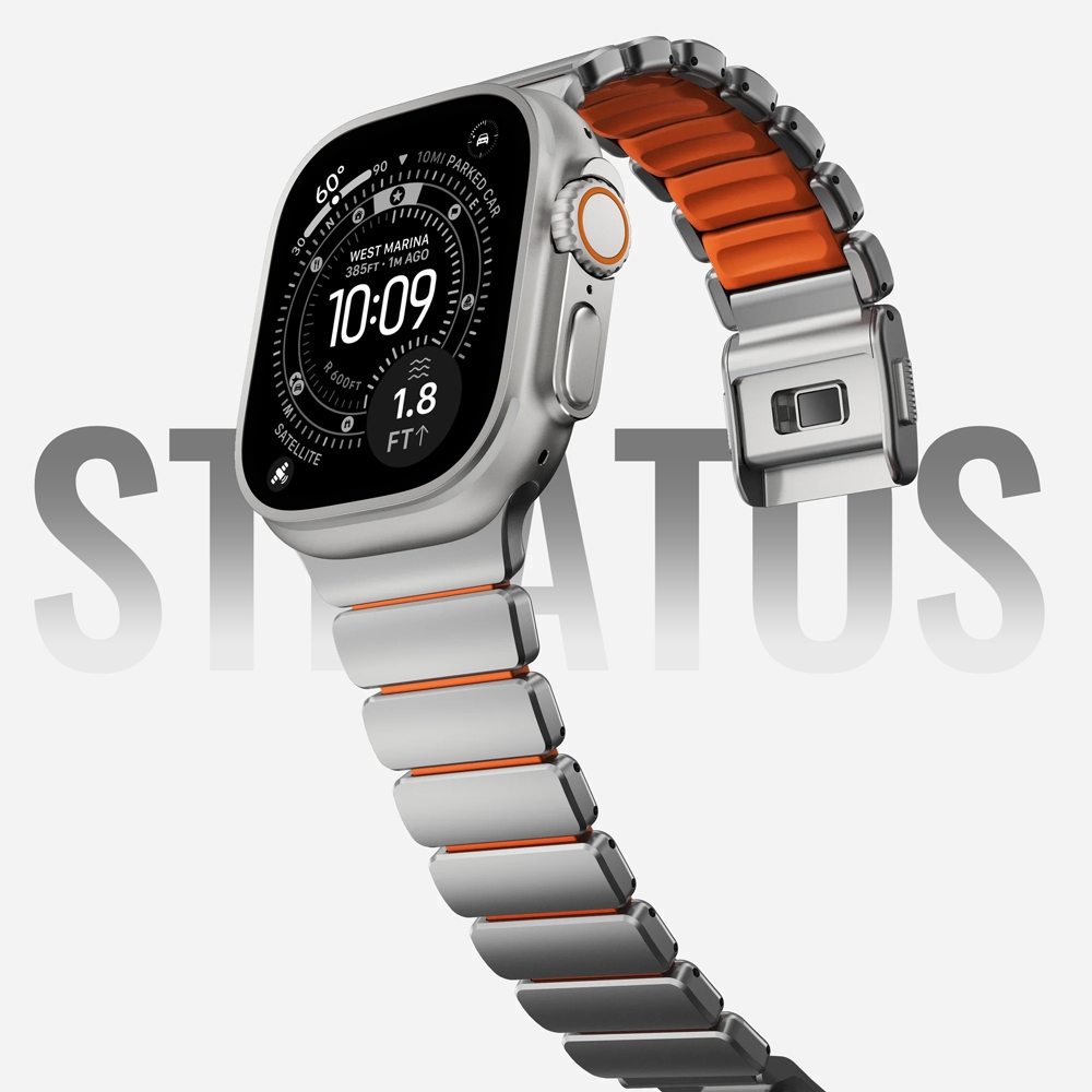 Nomad Stratos Titanium Strength Band สําหรับ iWatch Ultra 3 49 มม.Series 11 46 มม.45 มม.สายนาฬิกาซิล