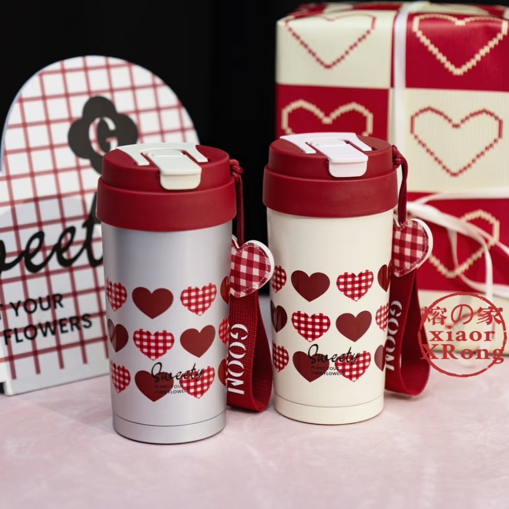 GOOM Thermos Bottle Ceramic inner 500mL Coffee Cup Tumbler with Straw Thermal Flask Coffee Mug Therm