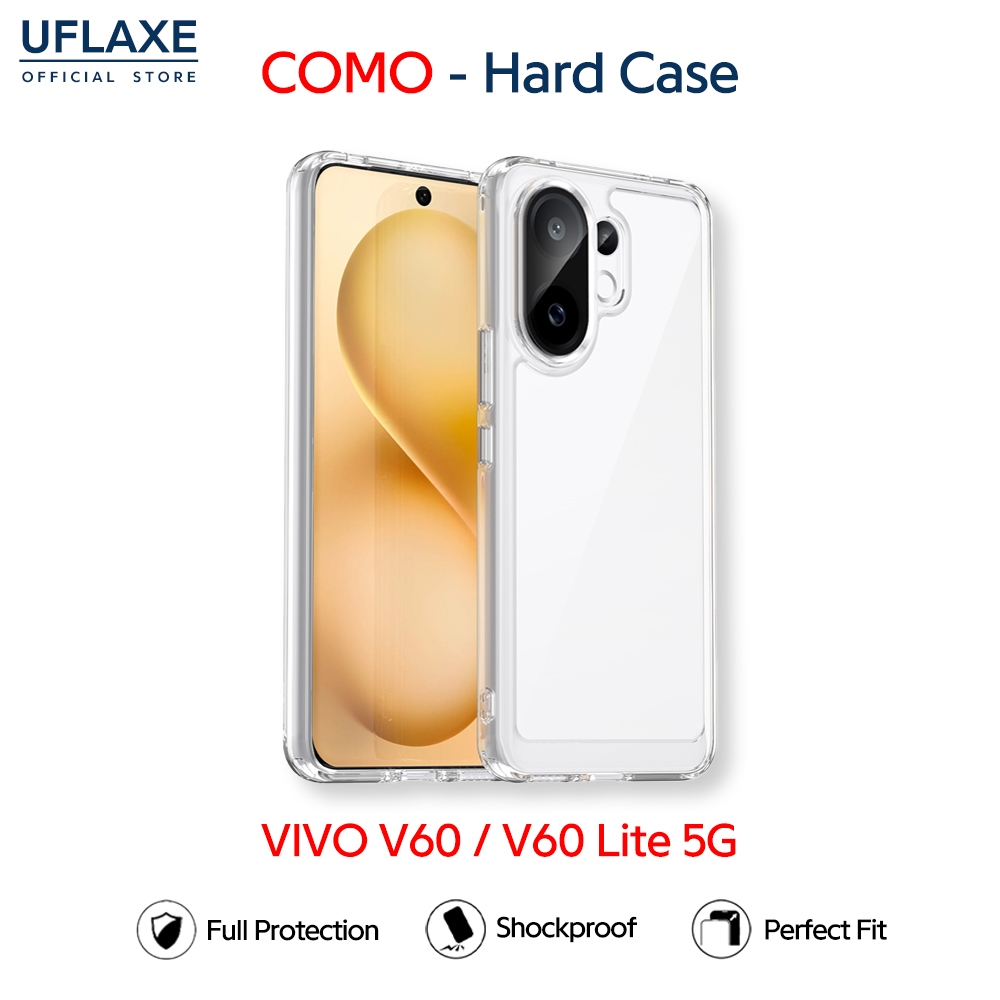 UFLAXE COMO - เคส VIVO V60 / VIVO V60 Lite 5G - เคสแข็งใสกันเหลืองกันกระแทก เคสโทรศัพท์บางเฉียบป้องกันรอยนิ้วมือ