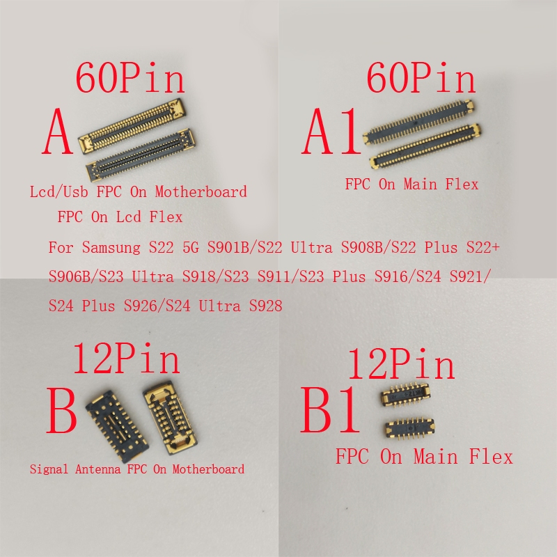 1-10Pcs FPC Connector ปลั๊กสัญญาณ Usb เสาอากาศจอแสดงผล Lcd สําหรับ Samsung Galaxy S22 S23 Plus S24 U