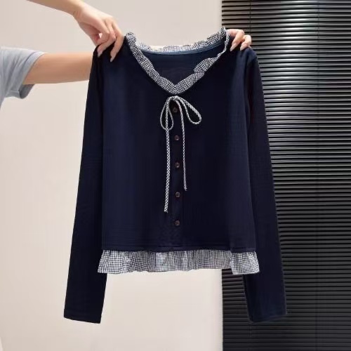 เสื้อแขนยาวสไตล์เกาหลีสำหรับสุภาพสตรี