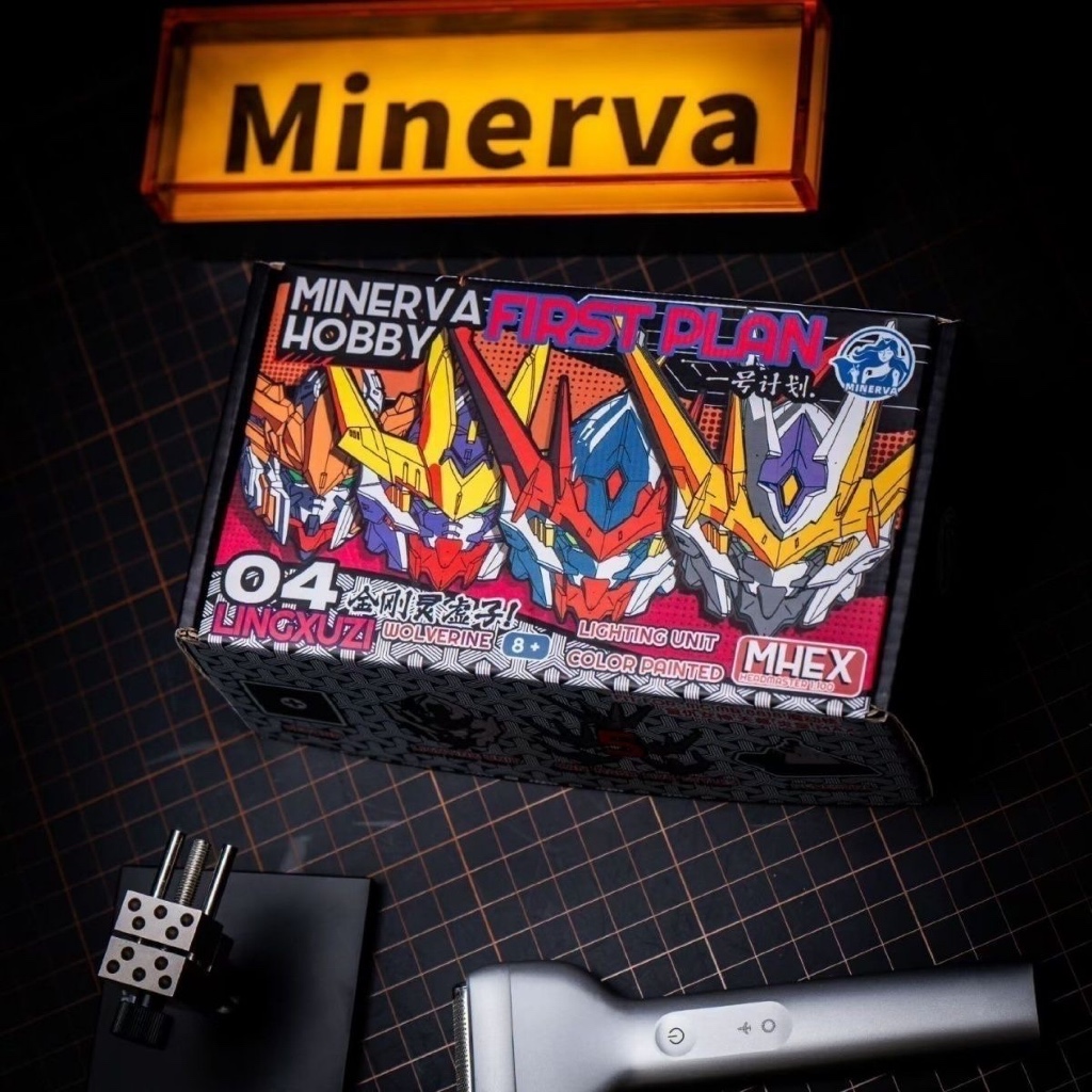 พร้อมสต็อก Minerva Minerva hobby Mechanical Myth Minerva hobby Mecha Head Carving Full Pre-Coating A