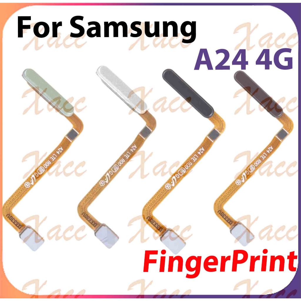 สําหรับ Samsung Galaxy A24 4G A245 ปุ่ม Flex Cable ON OFF Switch พร้อมลายนิ้วมือ Touch ID Sensor โทรศัพท์อะไหล่ติดตั้ง