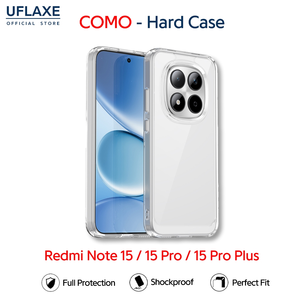 UFLAXE COMO - เคส Xiaomi Redmi Note 15 / Redmi Note 15 Pro Plus 5G - เคสแข็งกันกระแทกกันเหลืองใส เคสโทรศัพท์บางทนทานป้องกันรอยนิ้วมือ