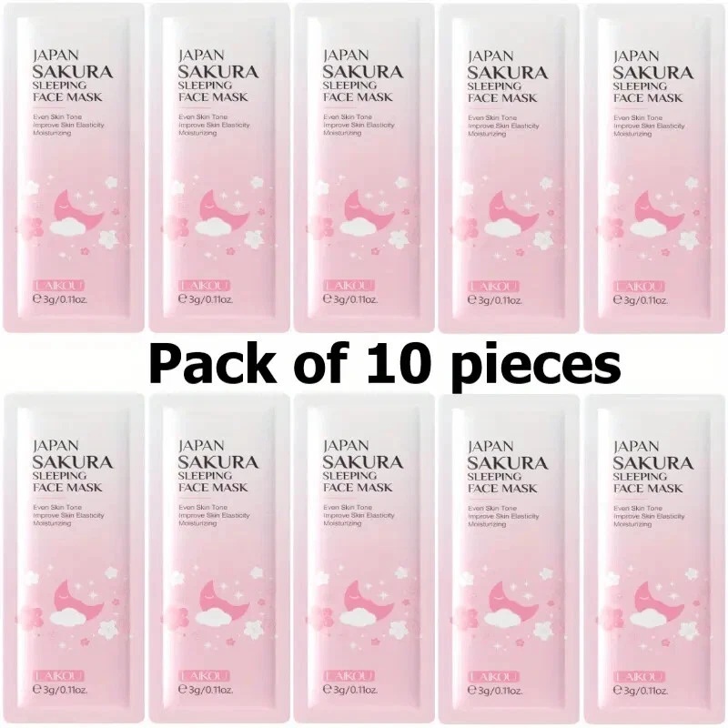 LAIKOU SAKURA SLEEPING FACE MASK - Japan Sakura Sleeping Facial Treatment 3g x 10