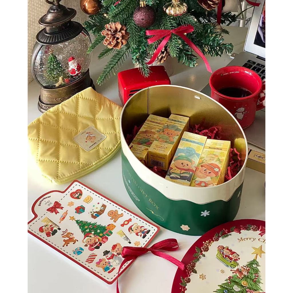 เนยหมีครีมทามือคริสต์มาสกล่องของขวัญของขวัญวันเกิดของที่ระลึกหญิงฤดูหนาวชุ่มชื้นชุ่มชื้น