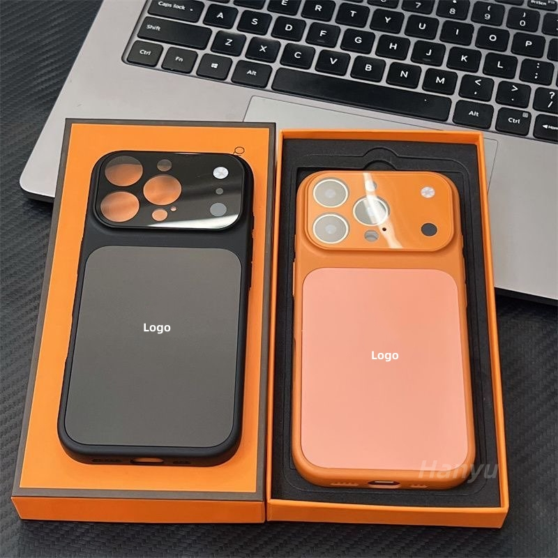 การเปลี่ยนแปลงทันที17 มือโปร สูงสุด เคสโทรศัพท์กระจกหน้าต่างขนาดใหญ่เลนส์สีส้มฝาครอบป้องกันสําหรับ ไอโฟน 17 อากาศ 16 15 14 13 มือโปร สูงสุด ใหม่เคลือบป้องกันลายนิ้วมือพีซีปลอก