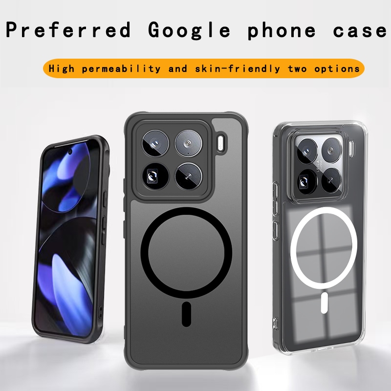 สําหรับ Xiaomi 15 Ultra 14 14T 15 15T Pro กรณี Soft PC การจับคู่สีแม่เหล็กไร้สาย charge ฝาหลังสําหรั