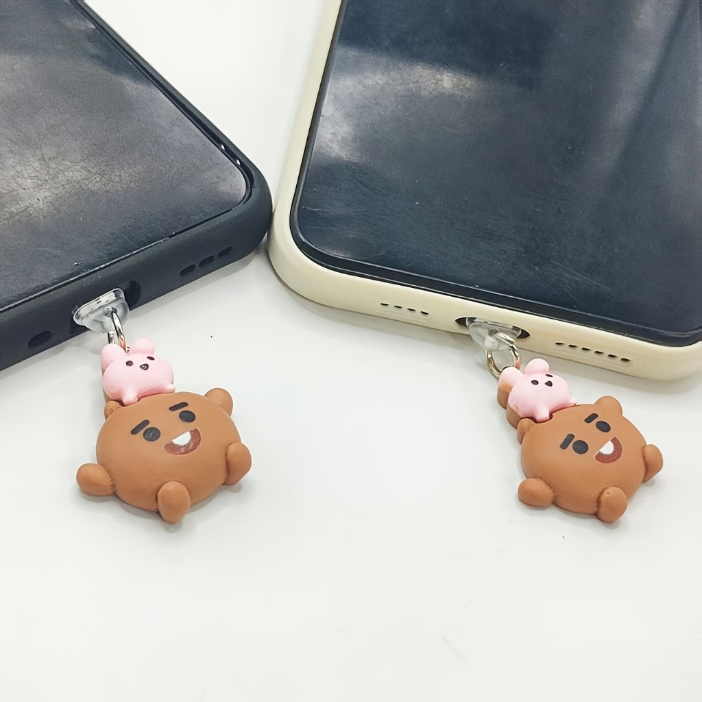 โทรศัพท์มือถือปลั๊กป้องกันฝุ่น ทําเอง เรซิ่นหูกระต่ายน่ารักจี้ขนาดเล็กตกแต่งโทรศัพท์มือถือปลั๊กป้องกันฝุ่น