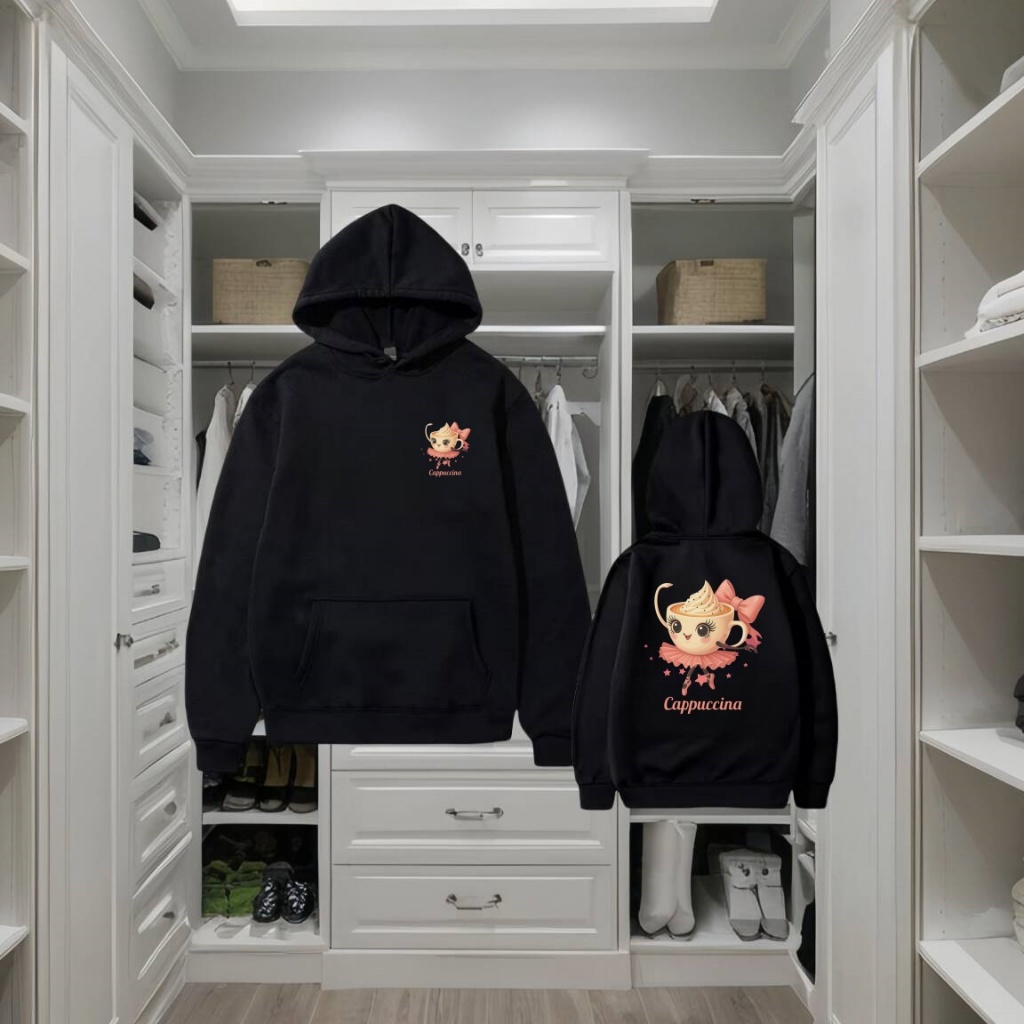 Ballerina Cappuccino Hoodieสนุกอิตาเลี่ยนBinrot Meme Hoodieแฟชั่นผู้หญิงY2kความงามเสื้อแขนยาวHoodie