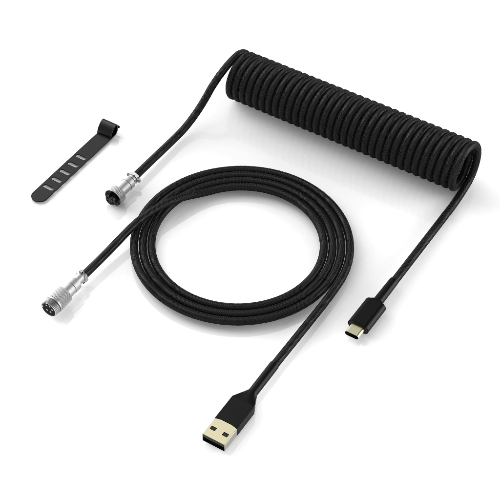 Womier Coiled Keyboard Cable - ที่ถอดออกได้ Aviator Coiled Cable สําหรับคีย์บอร์ดเกมกลประเภท C ถึง U