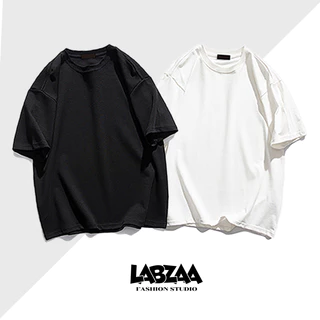 【จัดส่งตลอด 24 ชั่วโมง】เสื้อยืดขนาดใหญ่หลวม แขนสั้นผ้าฝ้ายแท้ ใส่สบาย สีดำ ขาว เสื้อยืด สไตล์วินเทจ YG0