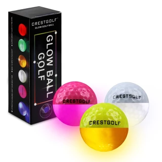 CRESTGOLF Night Light Golf Ball - LED Three Color Ball(Pink, Yellow, White) - Used for Night Sports - Fun Golf Gifts for Men and Women