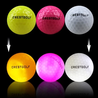 CRESTGOLF Night Light Golf Ball - LED Three Color Ball(Pink, Yellow, White) - Used for Night Sports - Fun Golf Gifts for Men and Women
