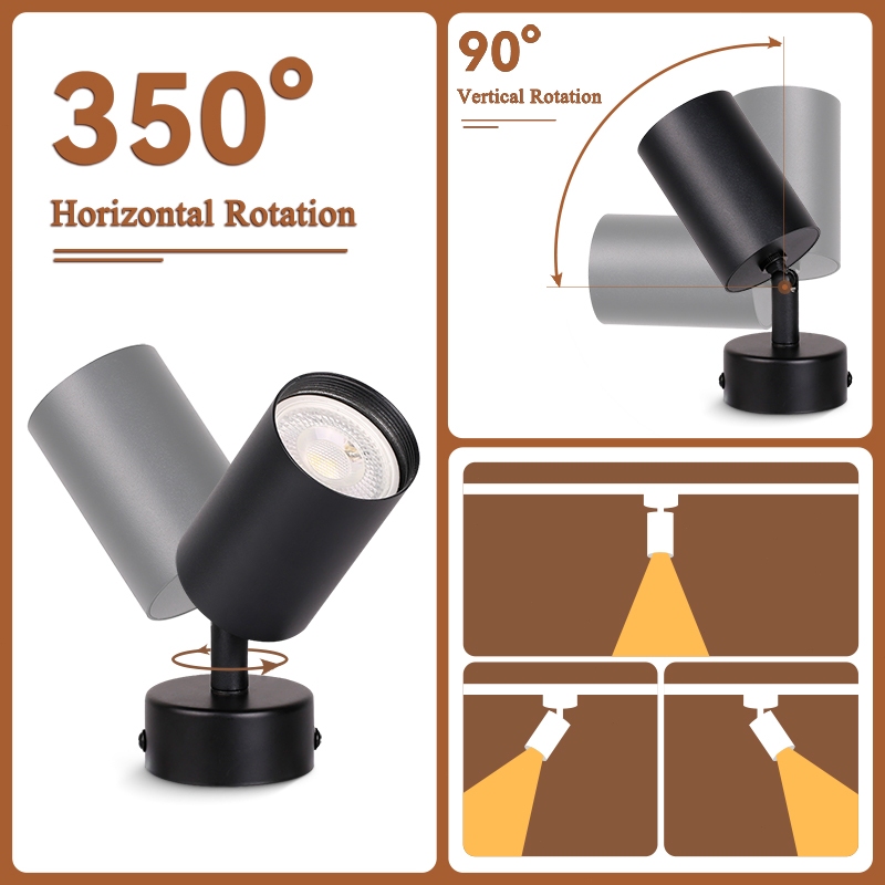 พับได้ GU10 ไฟดาวน์ไลท์ 3 สี สปอตไลท์ เปลี่ยนได้ gu10 หลอดไฟ 220v ห้องนั่งเล่น ห้องนอน โชว์รูม DownLight - รูปที่ 2