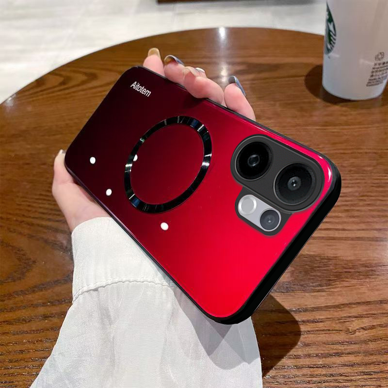 เคส Vivo V60 V70 V50 Case เคสแบบแม่เหล็ก สีไล่เฉดแสงออโรร่า เคสกันกระแทกสุดหรู กระจกแข็งของเหลว ปกป้องโทรศัพท์เท่และคูล
