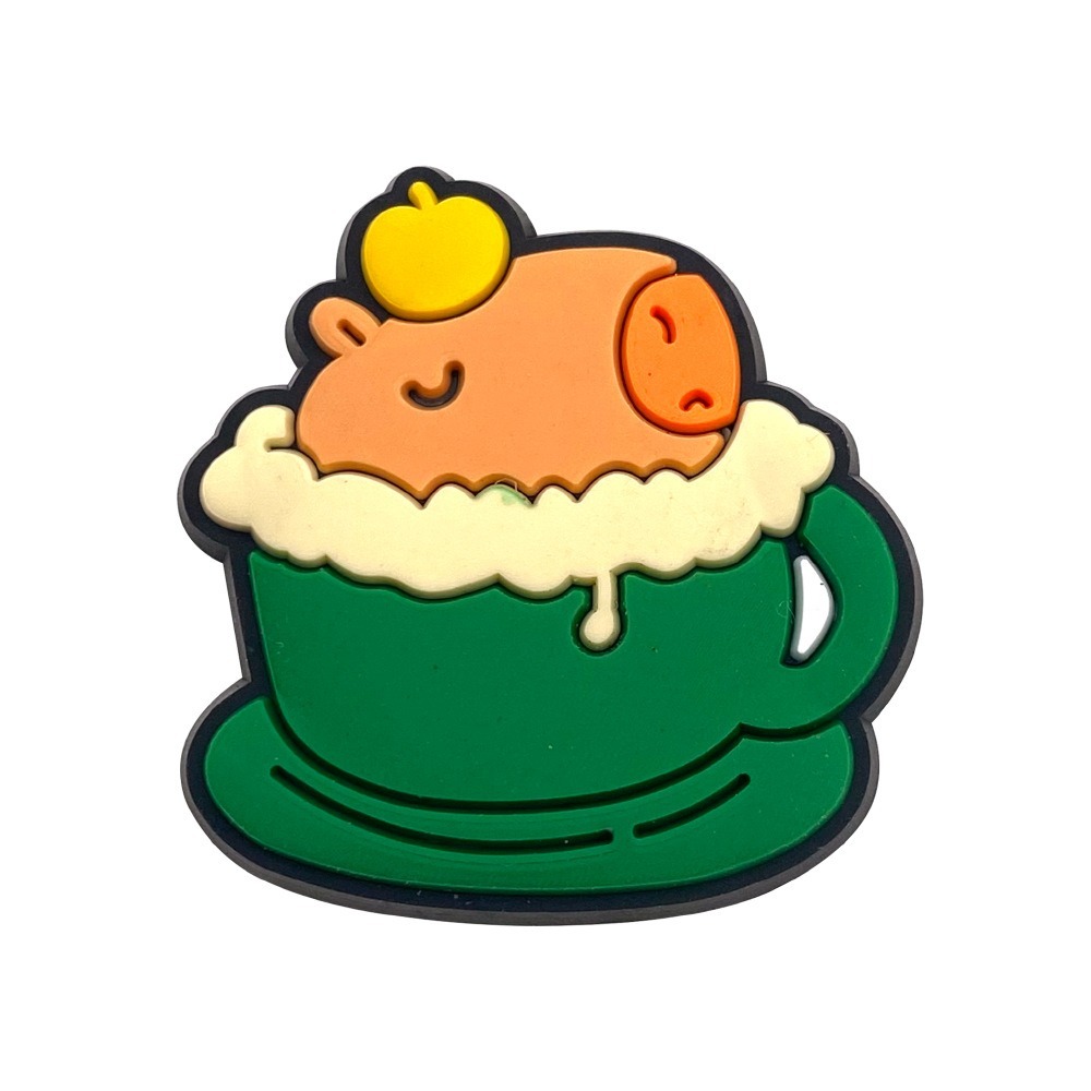 Hot 1 ชิ้น capybara Series รองเท้า charms อุปกรณ์เสริมตกแต่งรองเท้าแตะรองเท้าแตะหัวเข็มขัดของขวัญ - รูปที่ 4