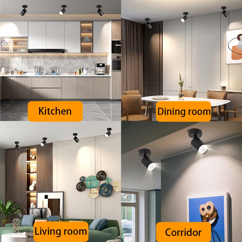 พับได้ GU10 ไฟดาวน์ไลท์ 3 สี สปอตไลท์ เปลี่ยนได้ gu10 หลอดไฟ 220v ห้องนั่งเล่น ห้องนอน โชว์รูม DownLight - รูปที่ 6