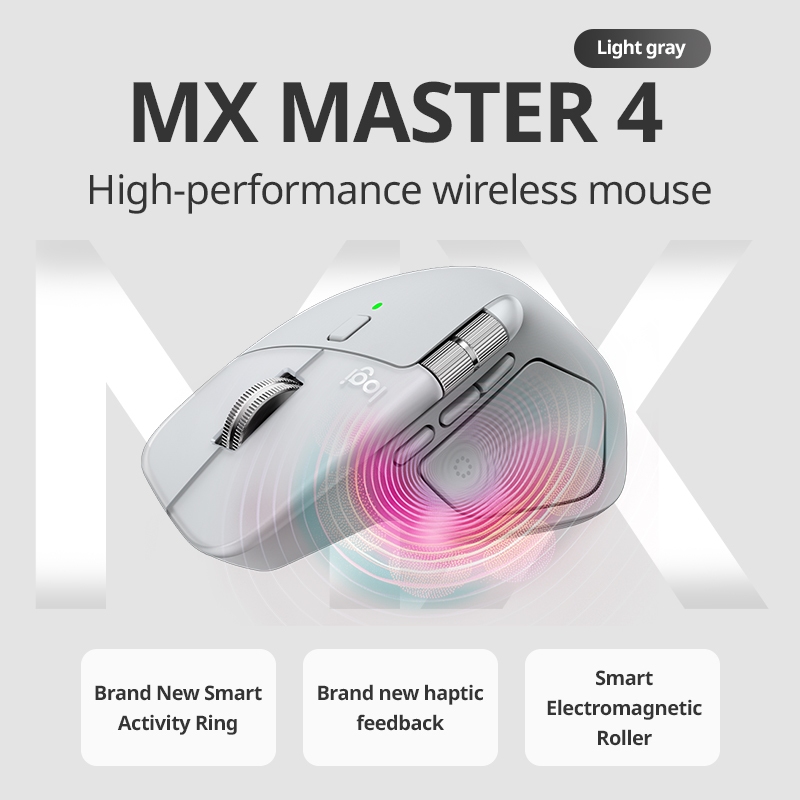 Logitech Bluetooth Mouse MX Master 4 สีเทา