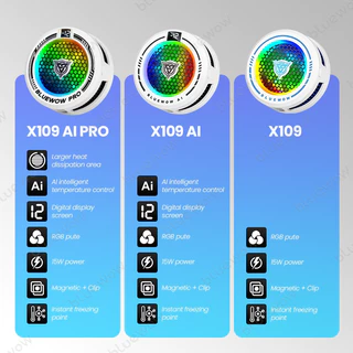 2026 อัพเกรดใหม่BlueWow 27W X200/X300 Pro Max/ 15W X109 Pro X120 AI หม้อน้ําโทรศัพท์สําหรับโทรศัพท์มือถือพัดลมPhyptเซมิคอนดักเตอร์โทรศัพท์มือถือCooler Gaming Coolerโทรศัพท์มือถือ