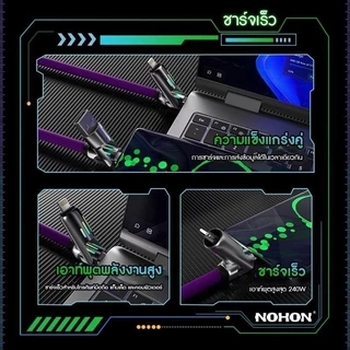4in1 สายชาร์จเร็ว 240w RGB สายชาร์จไฟสีสันสดใสพลังแรง 240W การชาร์จในอนาคต