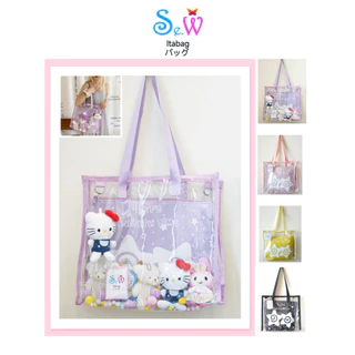 [พร้อมที่จะจัดส่ง] Se.W Itabag Women Bag กระเป๋าผู้หญิง กระเป๋าไหล่ Tote Bag PVC น่ารักน้ำหนักเบาพักผ่อนสองสไตล์สำหรับชายหาดหรือการเดินทาง#กันน้ำ #น้ำหนักเบา