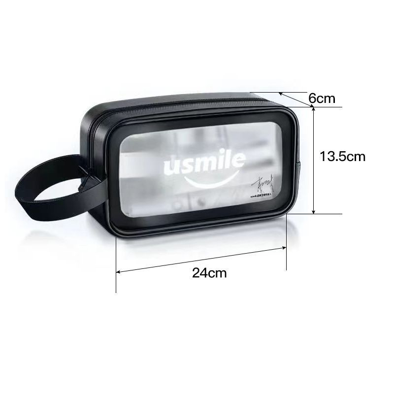 Usmile ความจุ zigen 化妆包 男女风大容量防水量พกพาแบบพกพาล้างทําความสะอาดกระเป๋าแต่งหน้า Usmile Smile Plus โปร่งใ