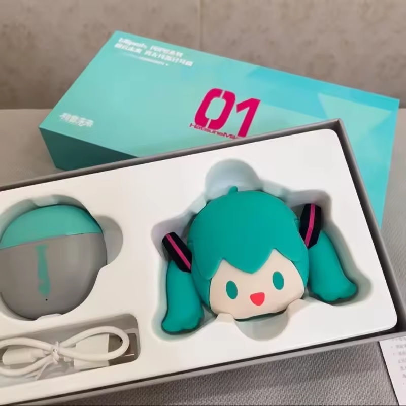 POPO Series Hatsune Miku หูฟังบลูทูธไร้สาย True Anime Collaboration การออกแบบพิเศษของขวัญสะสมโดย Bil