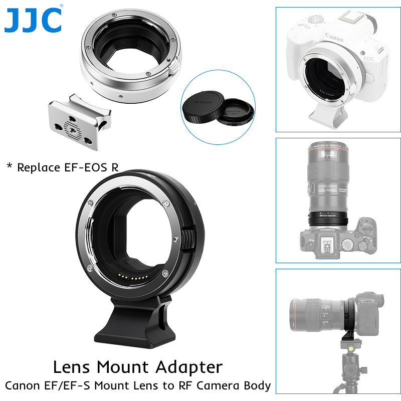 JJC CA-EF_RF เลนส์อะแดปเตอร์แหวน Canon EF / EF-S เลนส์ RF กล้อง, เปลี่ยน EF-EOS R Auto Focus เลนส์ Converter สําหรับ EOS R6 Mark III R100 R50V R10 R8 R7 R6 II R6 II R6 II R6 ร3 รพี