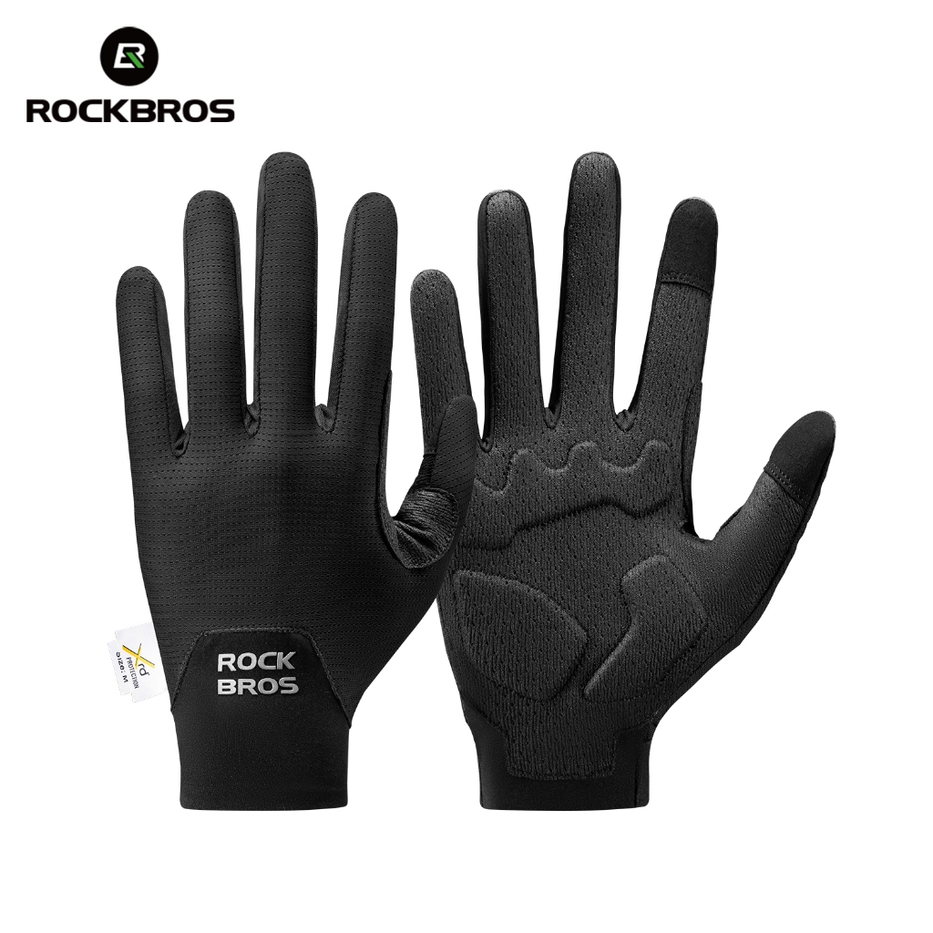 ROCKBROS ถุงมือปั่นจักรยาน กันกระแทกกันเหงื่อ สำหรับจักรยานเสือภูเขาและเสือหมอบ