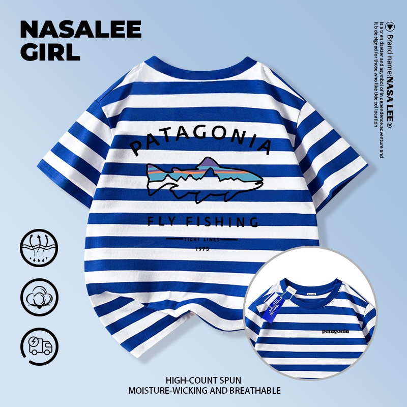 【ส่งในวันเดียวกัน】เสื้อยืดเด็ก NASA สีดำ ผ้าฝ้ายระบายอากาศดี ลายปลาลายเส้น 3-16 ปี ชาย-หญิง ทรงหลวม - รูปที่ 3