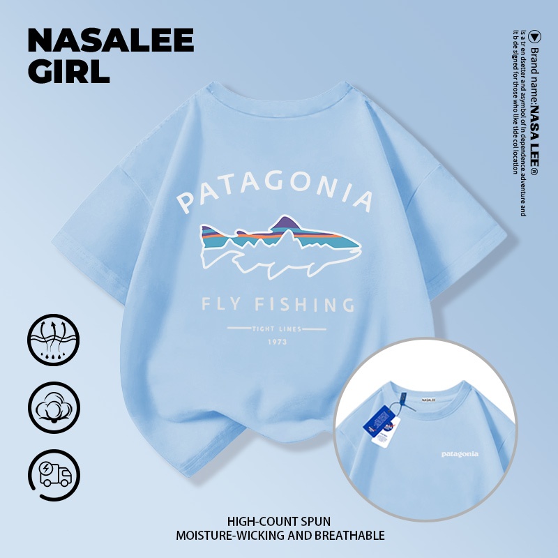 【ส่งในวันเดียวกัน】เสื้อยืดเด็ก NASA สีดำ ผ้าฝ้ายระบายอากาศดี ลายปลาลายเส้น 3-16 ปี ชาย-หญิง ทรงหลวม - รูปที่ 4