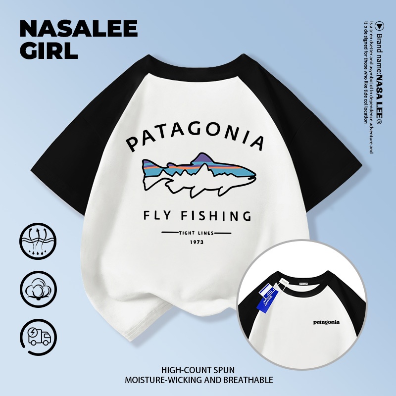 【ส่งในวันเดียวกัน】เสื้อยืดเด็ก NASA สีดำ ผ้าฝ้ายระบายอากาศดี ลายปลาลายเส้น 3-16 ปี ชาย-หญิง ทรงหลวม - รูปที่ 2