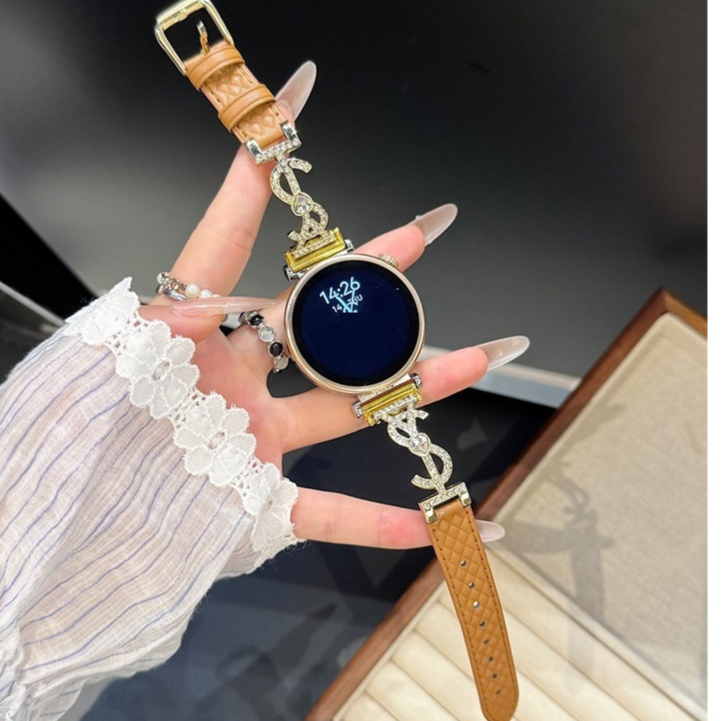Diamond Leather Strap For Huawei watch gt 6 pro สาย Huawei watch gt 6 Strap Huawei watch GT 5 Strap 