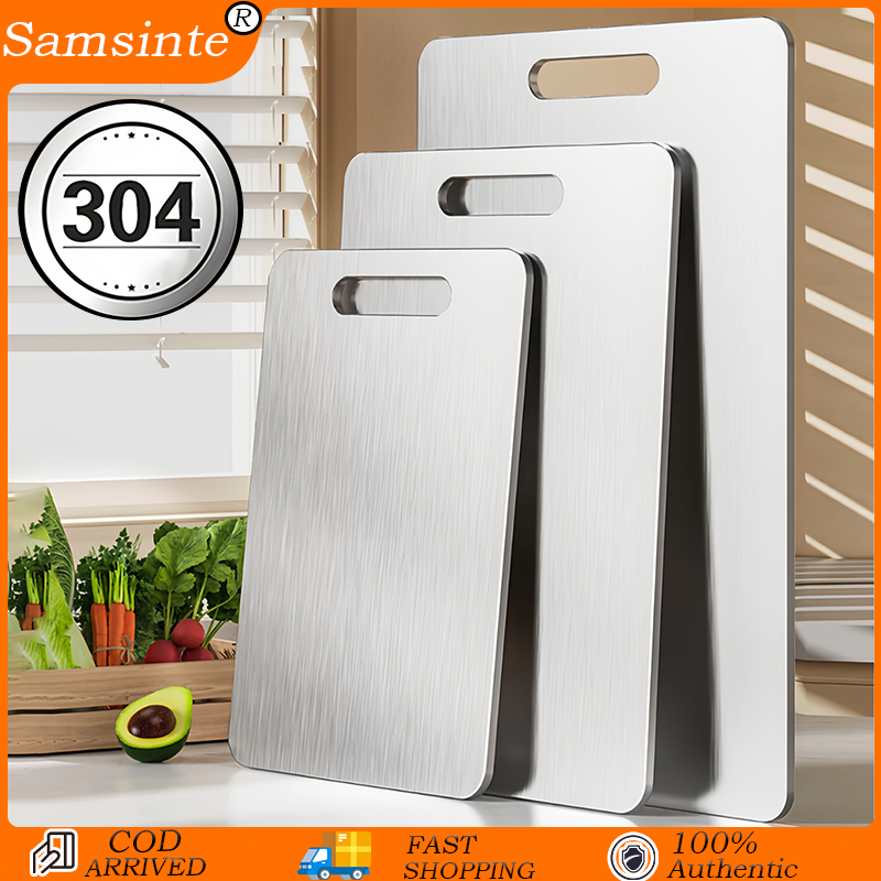 เขียงสแตนเลส 304 แบบหนา เกรดอาหาร ทําความสะอาดง่าย ไร้เชื้อรา ไม่มีกลิ่น
