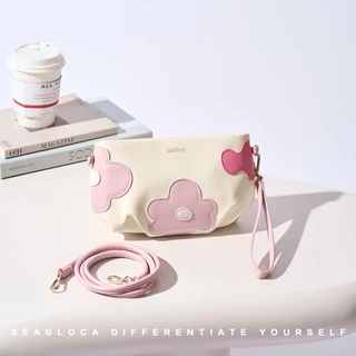 Seagloca กระเป๋าแฟชั่นพิมพ์ลายดอกไม้สีชมพู กะทัดรัดสำหรับสตรี พร้อมสายสะพายสองแบบ 45