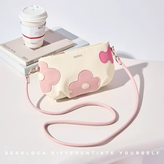 Seagloca กระเป๋าแฟชั่นพิมพ์ลายดอกไม้สีชมพู กะทัดรัดสำหรับสตรี พร้อมสายสะพายสองแบบ 45