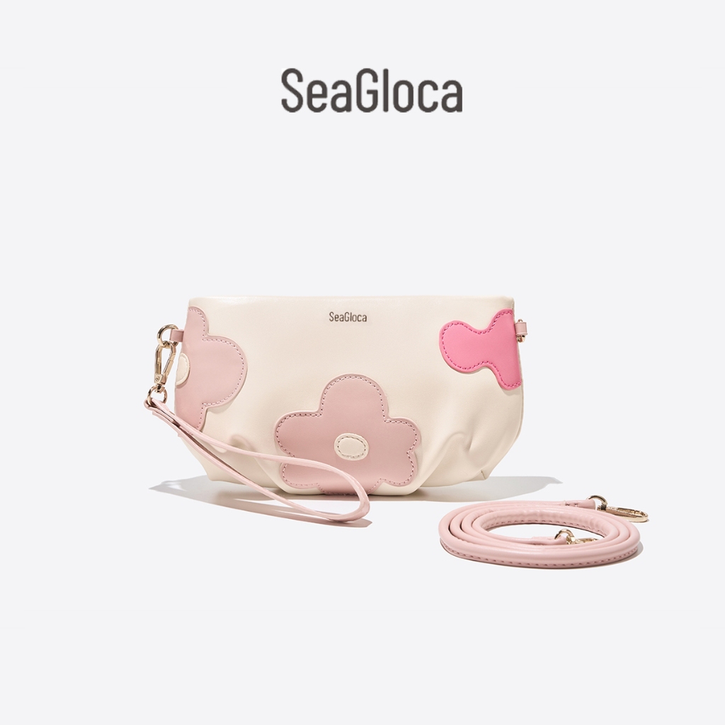 Seagloca กระเป๋าแฟชั่นพิมพ์ลายดอกไม้สีชมพู กะทัดรัดสำหรับสตรี พร้อมสายสะพายสองแบบ 45