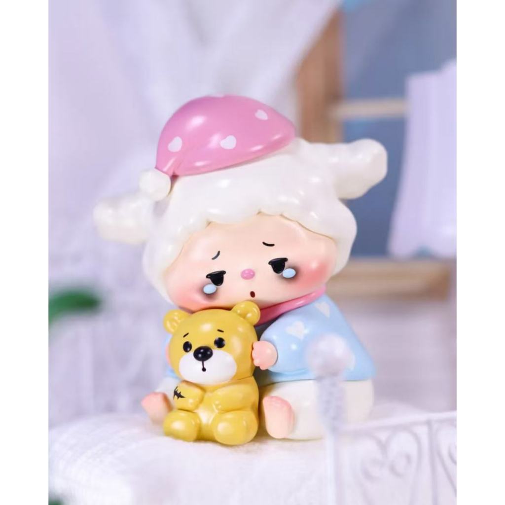 Sx toys golulu Sleepy Little White Dog Figure ของเล่นตุ๊กตาของขวัญ