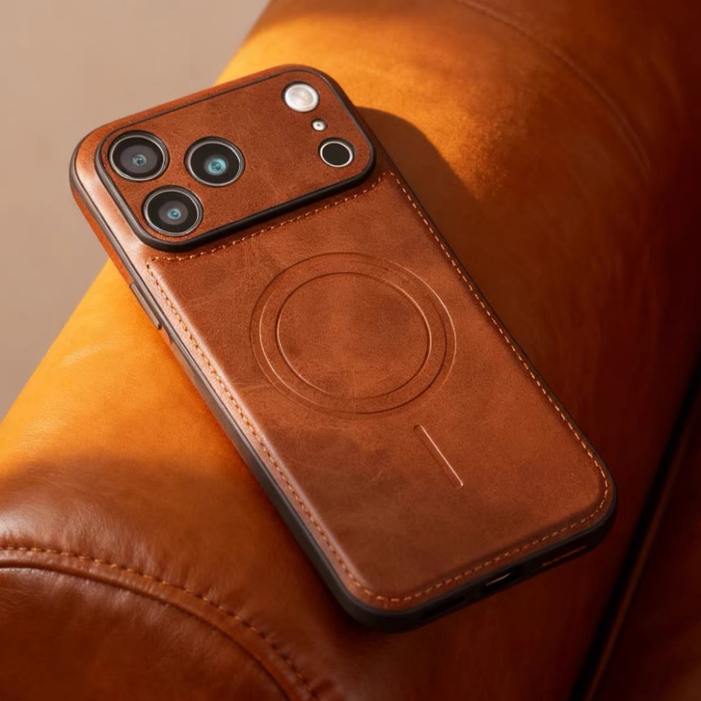 Retro หนังแม่เหล็กสําหรับ iPhone 12 13 14 15 16 17 Pro Max Air 14 Plus ปลอกหรูหราป้องกันกล้อง Ultra Thin Soft TPU ฝาหลัง