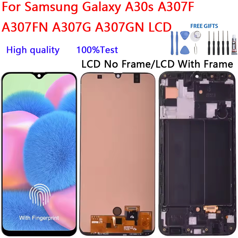 สําหรับ Samsung Galaxy A30s A307 A307F A307FN A307G A307GN จอแสดงผล LCD Touch Screen Digitizer Assem
