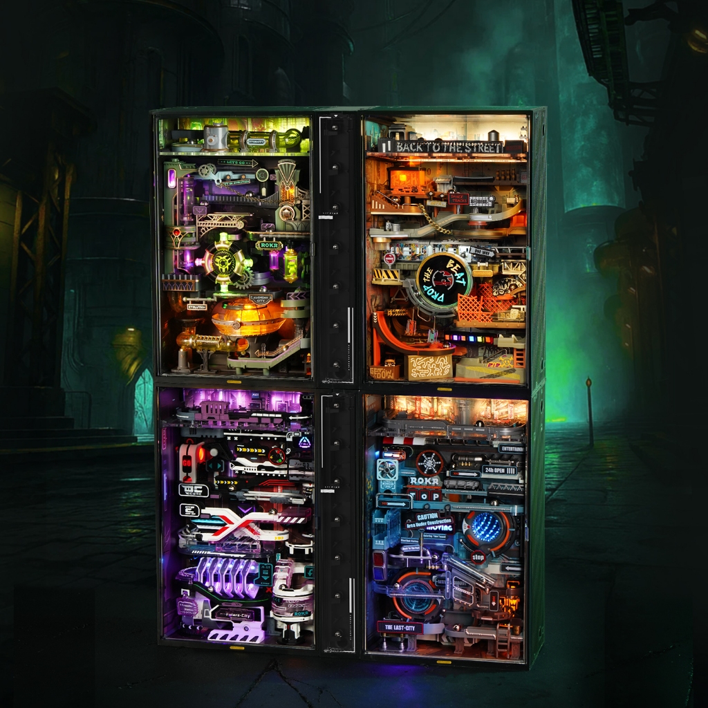 Rokr Parallel World DIY Building ชุดของเล่น LED Marble Run 3D ปริศนาชุดผู้ใหญ่วัยรุ่น Man ของเล่นของขวัญ