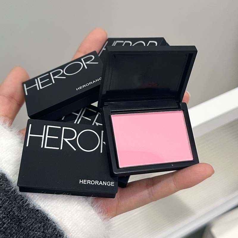 HERORANGE  powder blusher แผ่นแต่งหน้านู้ดธรรมชาติ pearl matte shape Repair blush blue กันน้ํา กันเหงื่อ แป้งแต่งหน้า blusher monochrome