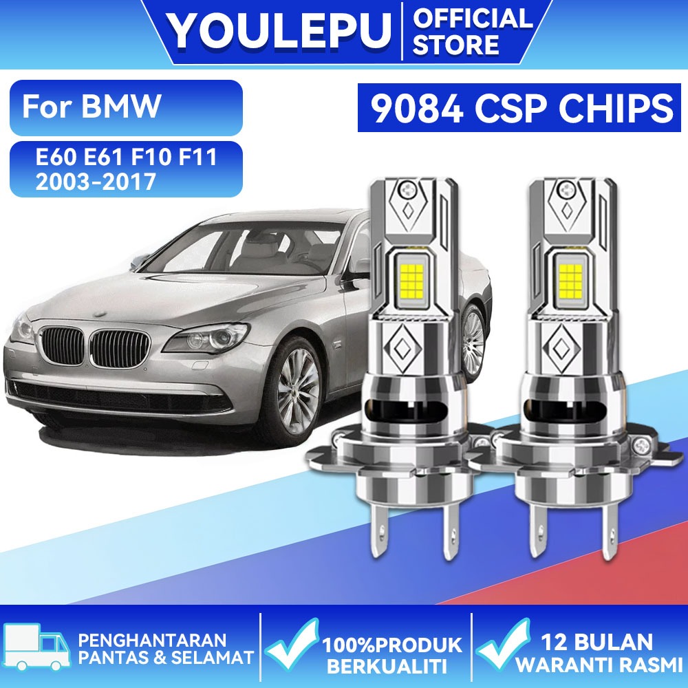 BMW 7 Series E65 E66 E67 2001–2008 หลอดไฟหน้ารถยนต์ LED H7 ไฟหน้ารถหลอดไฟ 130W 25000LM ไฟหน้าไฟสูงต่
