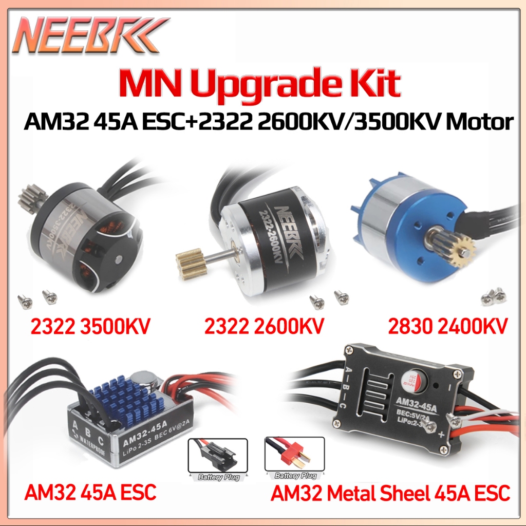 NEEBRC 2322 2600KV/2830KV/3500KV Brushless Outrunner มอเตอร์ AM32 45A ESC SM3.0/T ปลั๊กสําหรับ 1/12 