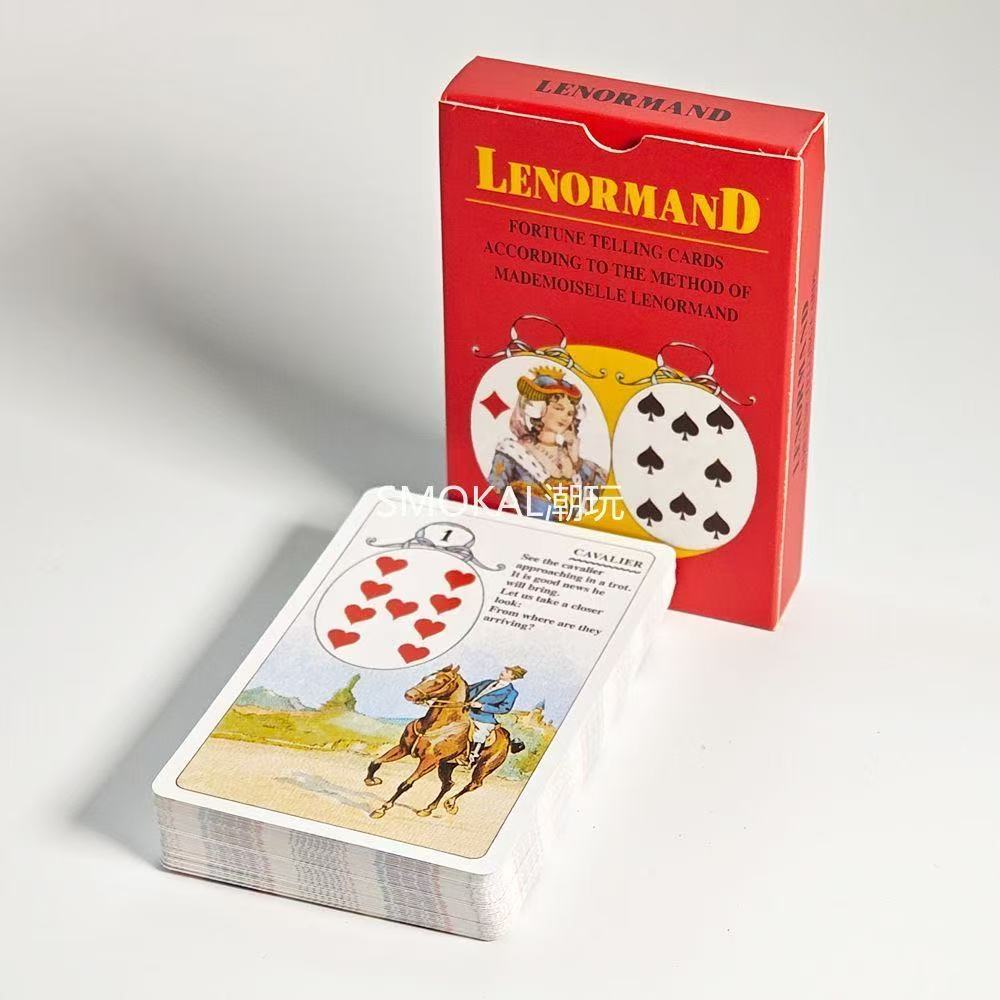 9 * 6 ซม. สองด้านนูนคลาสสิก Lenormand Lenormand ภาษาอังกฤษเกมกระดานการ์ดเกม 36 พื้นผิวการ์ดคําคีย์