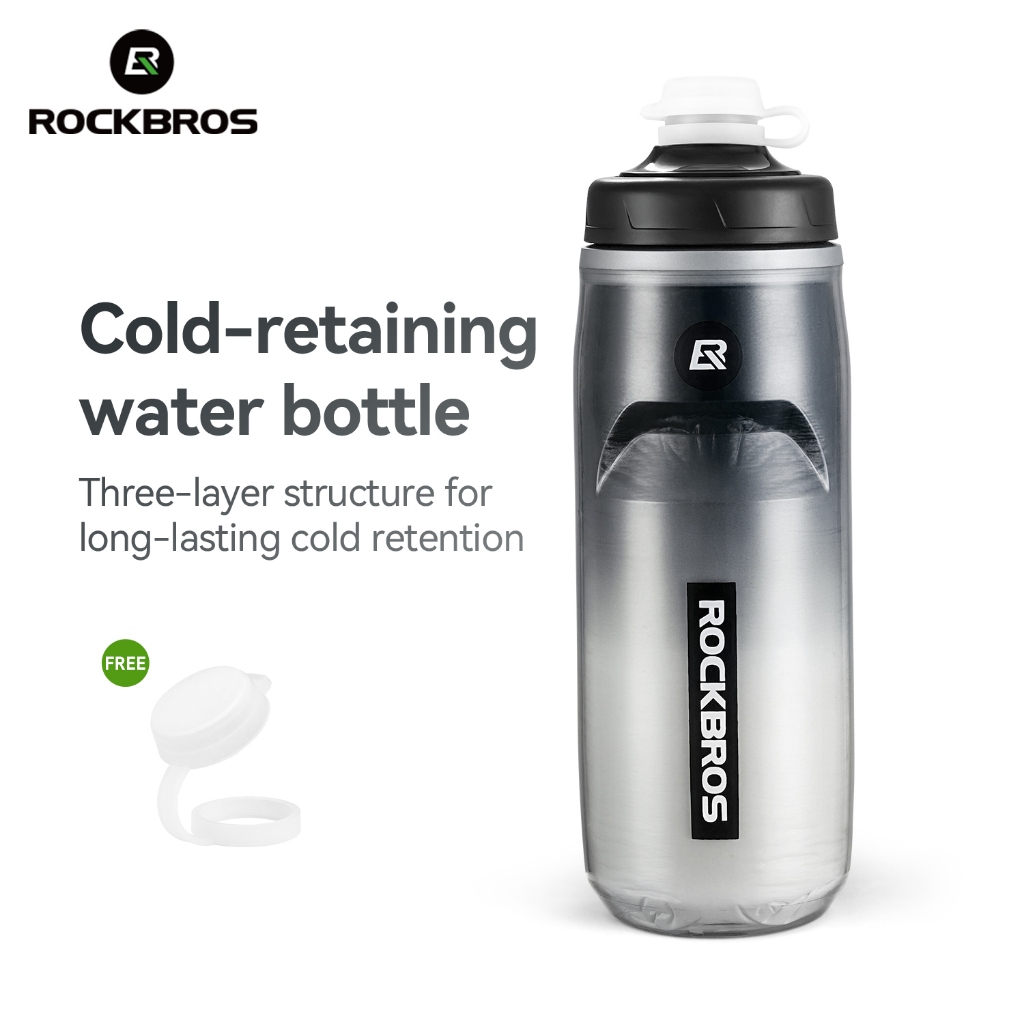 ROCKBROS ขวดน้ำจักรยาน 620ml เก็บความเย็นสำหรับจักรยานเสือภูเขา, จักรยานถนน, กิจกรรมปั่นจักรยาน, กีฬากลางแจ้ง, ขวดเก็บอุณหภูมิ