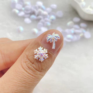 50 ชิ้นน่ารัก Mini AB ปลาดาวสี,เปลือกหอย,เกล็ดหิมะ,ต้นมะพร้าว Nail Art Resin Designer Charms DIY 3D เครื่องประดับตกแต่ง