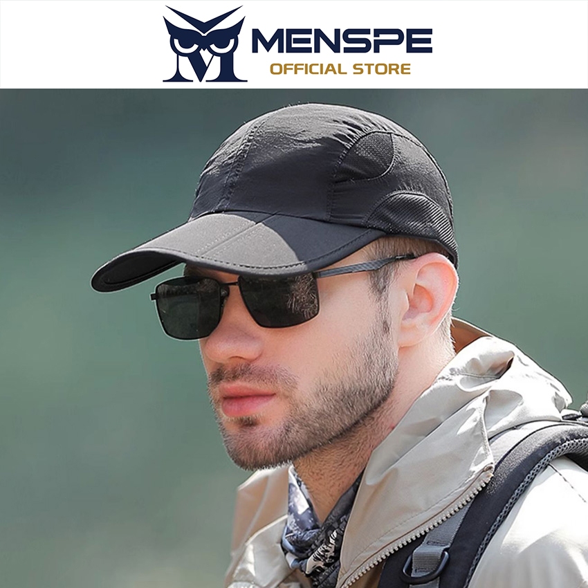 MENSPE หมวกกันแดดแบบพกพาพับเก็บได้ขนาดใหญ่ป้องกันแสงแดดป้องกันรังสียูวีเบสบอลหมวกสำหรับเดินทางกลางแจ้ง - รูปที่ 2
